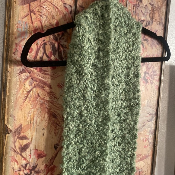 BOHO CHUNKY KNIT LONG WOVEN SCARF TASSELS SAGE MINT GREEN COZY WARM OS - Picture 6 of 14